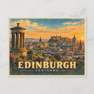 Edinburgh Schottland Vintage Reise Postkarte