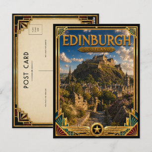 Edinburgh Schottland Vintage-Schloss auf einem Hüg Postkarte