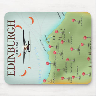 Edinburgh Schottland Vintage-Stil Karte Poster Dru Mousepad
