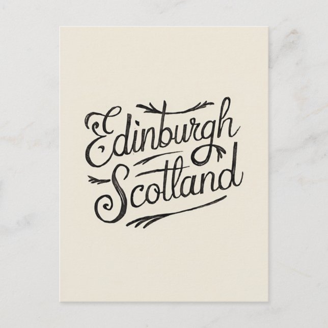 Edinburgh Scotland Hand gezogen Postkarte (Vorderseite)