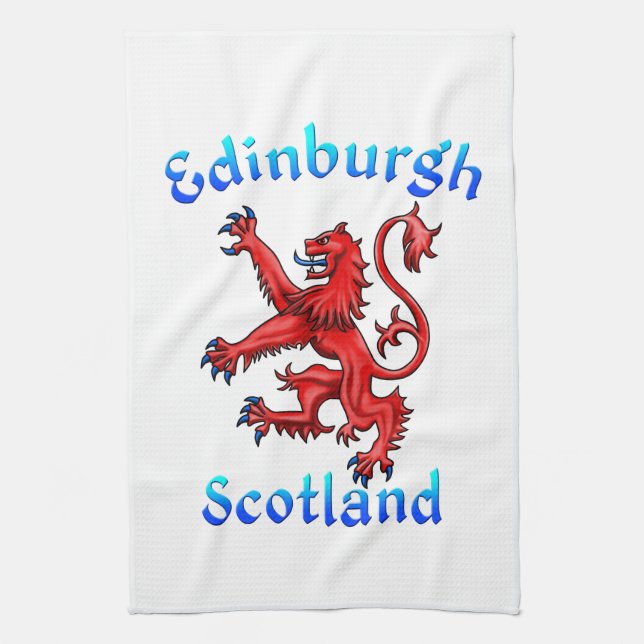 Edinburgh Scotland Lion Rampant Scottish Flag Geschirrtuch (Vertikal)