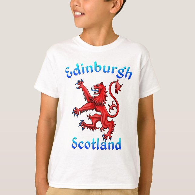 Edinburgh Scotland Lion Rampant Scottish Flag T-Shirt (Vorderseite)