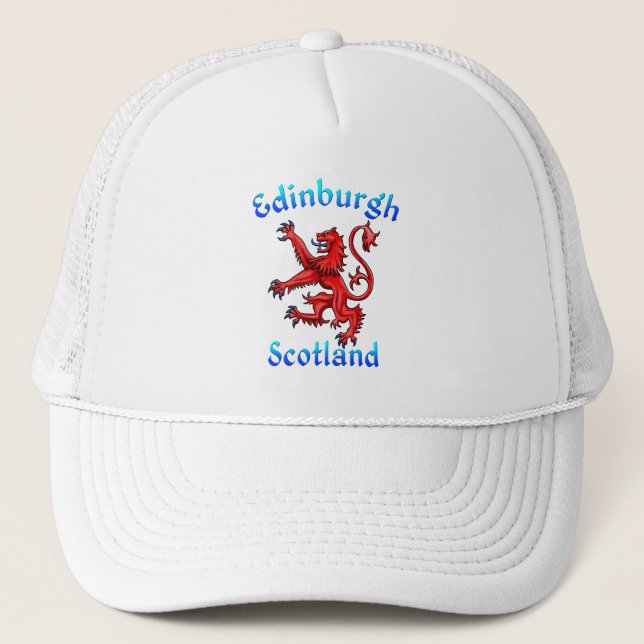Edinburgh Scotland Lion Rampant Scottish Flag Truckerkappe (Vorderseite)