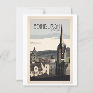 Edinburgh Scotland Retro Vintag Inspiriert Postkarte