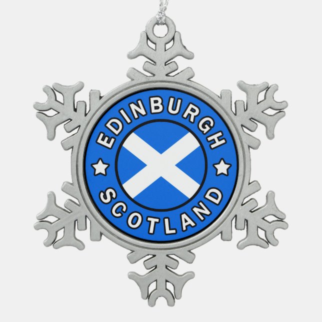 Edinburgh Scotland Schneeflocken Zinn-Ornament (Vorderseite)