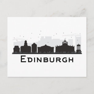 Edinburgh Scotland   Schwarz-Weiß-Skyline Postkarte