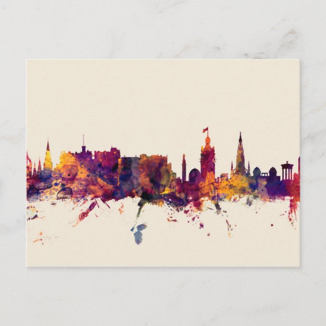 Edinburgh Scotland Skyline Postkarte (Vorderseite)