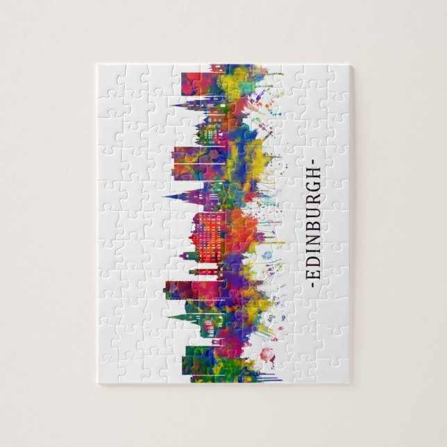 Edinburgh Scotland Skyline Puzzle (Vertikal)