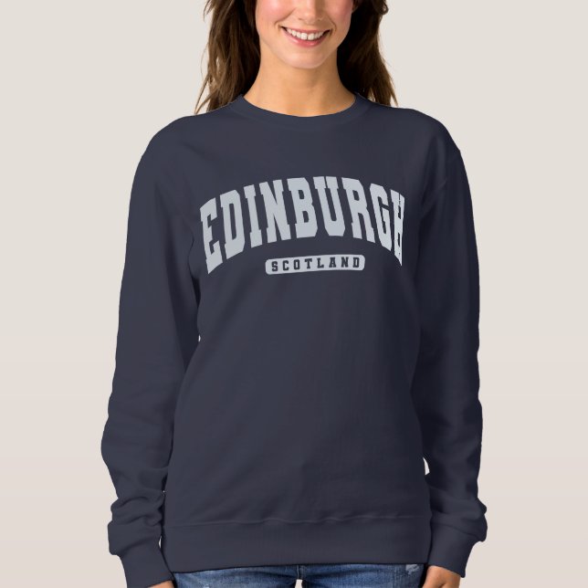 Edinburgh Scotland Varsity Uni Style Sweatshir Sweatshirt (Vorderseite)
