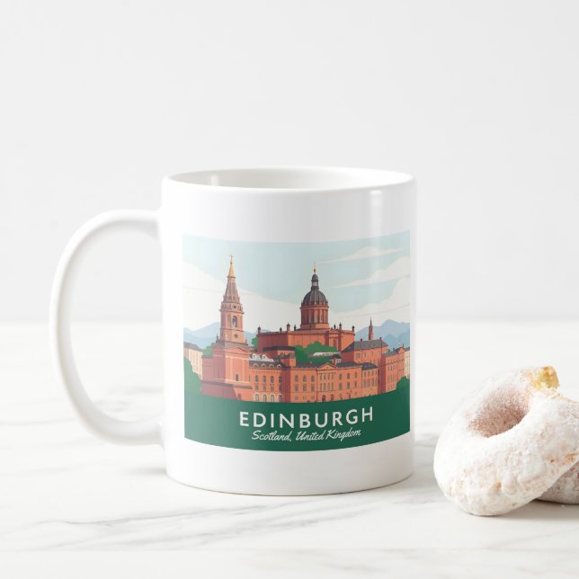 Edinburgh Scotland Vereinigtes Königreich Pastel T Kaffeetasse (Mit Donut)