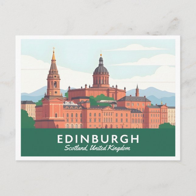Edinburgh Scotland Vereinigtes Königreich Pastel T Postkarte (Vorderseite)