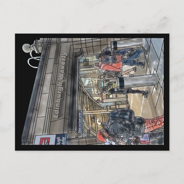 Edinburgh, Scotland Waverley Station Postcard Postkarte (Vorderseite)