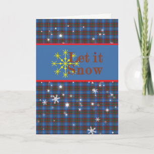 Edinburgh Scottish Tartan Lass es schneien Feiertagskarte