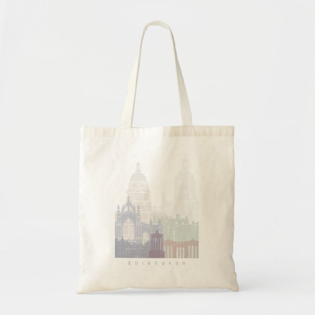 EDINBURGH SKYLINE POSTER PASTEL TRAGETASCHE (Vorne)
