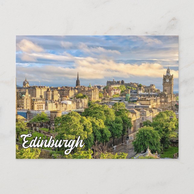 Edinburgh Skyline, Schottland, Großbritannien Postkarte (Vorderseite)