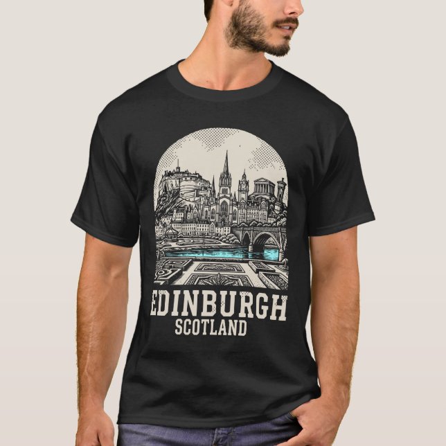 Edinburgh Stadt Schottland T-Shirt (Vorderseite)