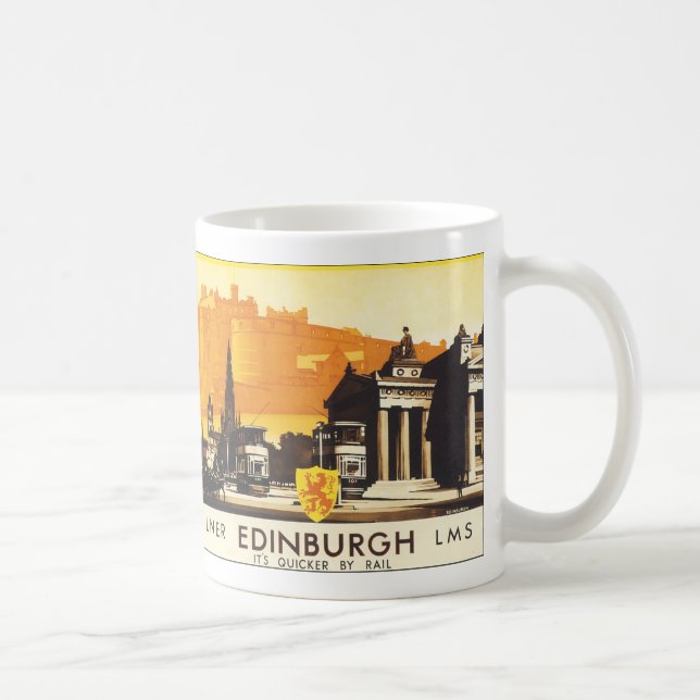 Edinburgh über LNER Schienen-Plakat Tasse (Rechts)