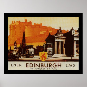 Edinburgh via LNER Rail Poster