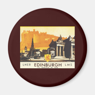Edinburgh via LNER Rail Poster Magnet