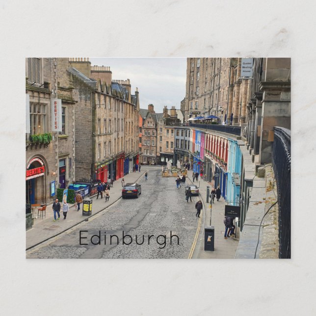 Edinburgh Victoria Street Postkarte (Vorderseite)