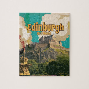 Edinburgh Vintage Reiseplakat Puzzle