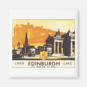 Edinburgh Vintage Reiseplan Magnet