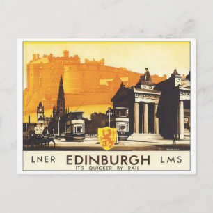 Edinburgh Vintage Travel Poster Postkarte