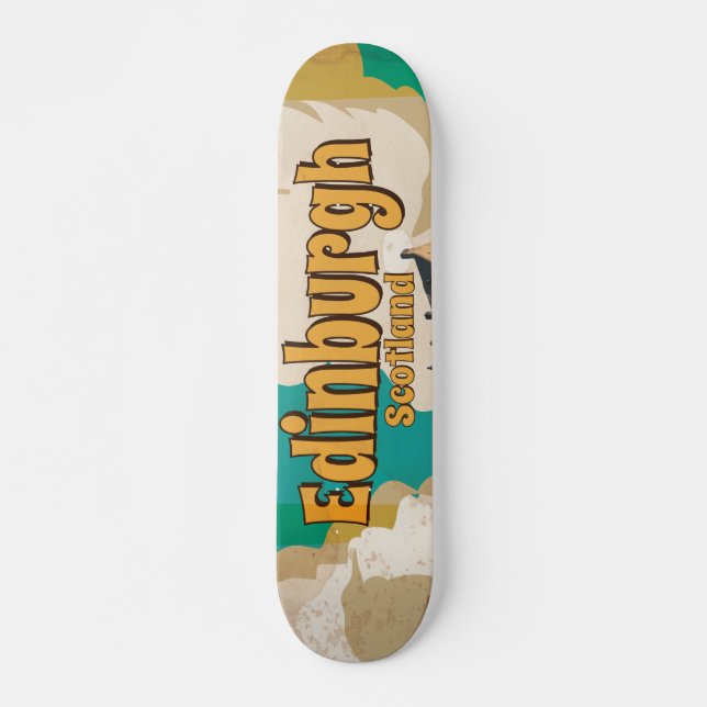 Edinburgh Vintage Travel Poster Skateboard (Vorne)