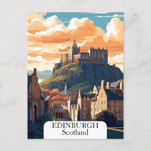 Edinburgh, Vintages schottisches Schloss Postkarte