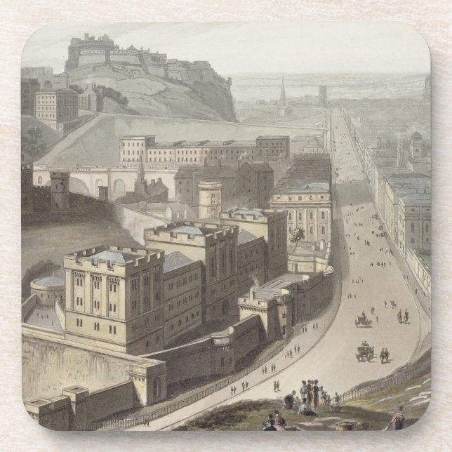 Edinburgh, von Calton Hügel, von 'einer Reise Untersetzer (Vorderseite)