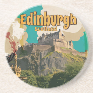 Edingburgh,Schottland Vintage-Reiseposter Getränkeuntersetzer