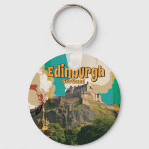 Edingburgh,Schottland Vintage-Reiseposter Schlüsselanhänger