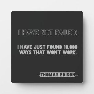 Edison 10,000 ways Encouragement Typography Quote Fotoplatte