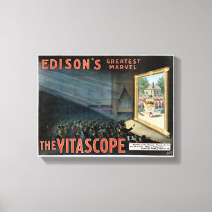 Edison das Vitascope 1896 stellte Vintages Plakat Leinwanddruck