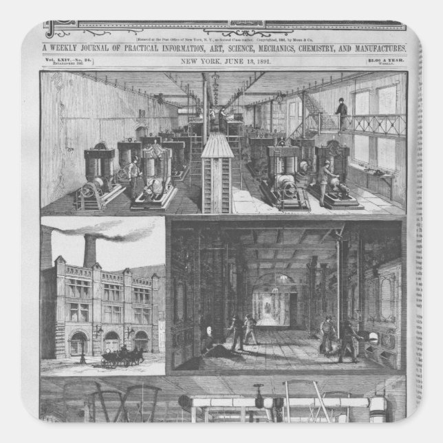 Edison Electric Illuminating Co. Quadratischer Aufkleber (Vorderseite)