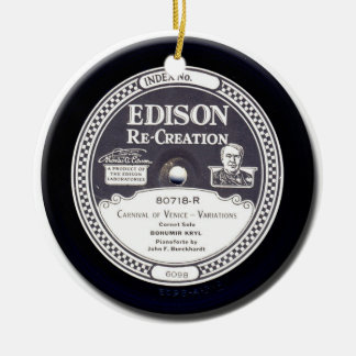 "EDISON-Erholungs-" Antiken-Minirekordverzierung Keramik Ornament