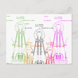 Edison Glühbirne Postkarte