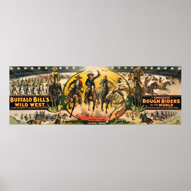 Edison Lights Buffalo Bill Show 1895 Poster (Vorne)