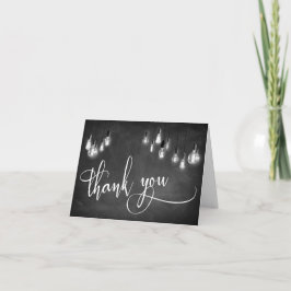 Edison Lights Chalkboard Typografie Vielen Dank Dankeskarte