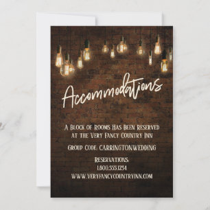 Edison Lights - Unterkunftskarte für Industriebieg Einladung