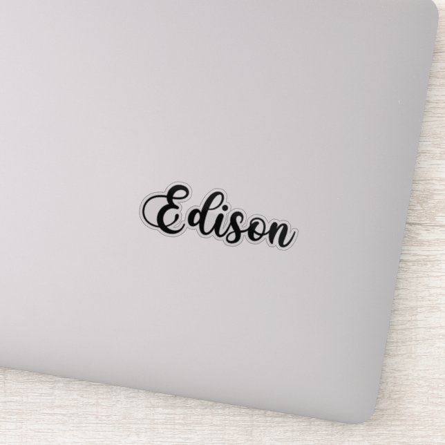 Edison Name - Handgeschriebene Kalligrafie Aufkleber (Detail)