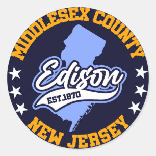 Edison, New Jersey Runder Aufkleber