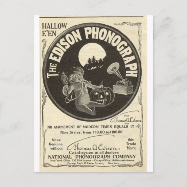 Edison phonograph postkarte (Vorderseite)
