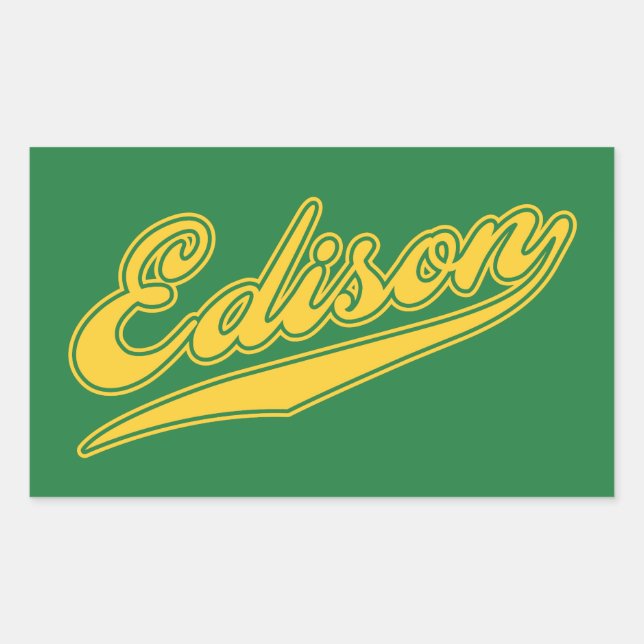 Edison Script Rechteckiger Aufkleber (Vorderseite)