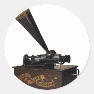 Edison Zuhause Phonograph Runder Aufkleber