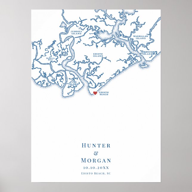 Edisto Beach Alternative Hochzeitsgästebuch Poster (Vorne)