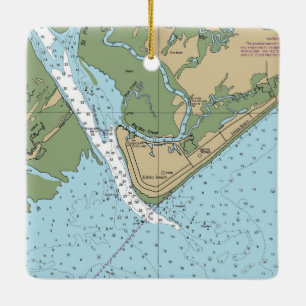 Edisto Beach South Carolina Chart Keramikornament