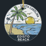 Edisto Beach South Carolina Vintag Keramik Ornament<br><div class="desc">Edisto Beach handgezeichnete Abbildung mit Bergen und Meereswellen im Hintergrund. Ideal für jeden,  der Lieben hat,  den Strand von Edisto zu besuchen.</div>