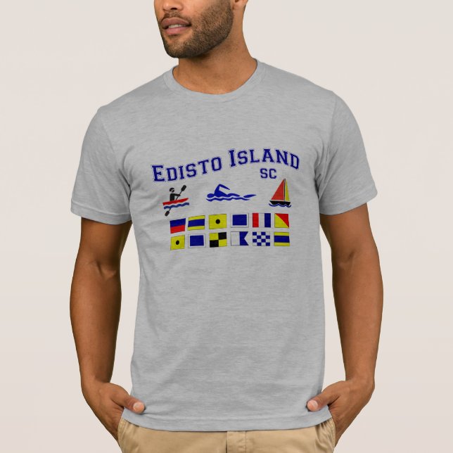 Edisto Insel Sc-Signal-Flaggen T-Shirt (Vorderseite)