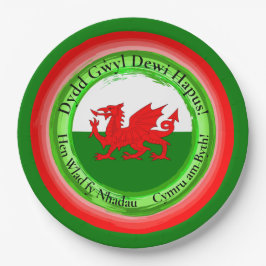 Edit Matching Welsh Dragon St David's Day 9" Pappteller
